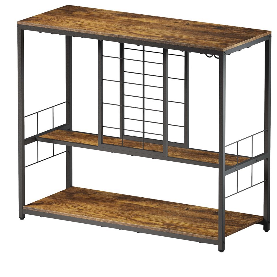 Industrial Chic 15-Bottle Wine Console – Stylish Storage And Entertainer’s Hub