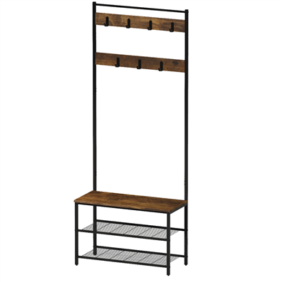 Modern Industrial Hall Tree – Space-Smart Entryway Organizer