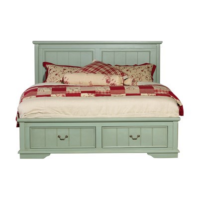 Solid Wood Storage Platform Bed