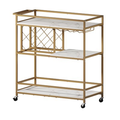 UrbanChef Rolling Kitchen Cart – Compact Versatility Meets Farmhouse Charm