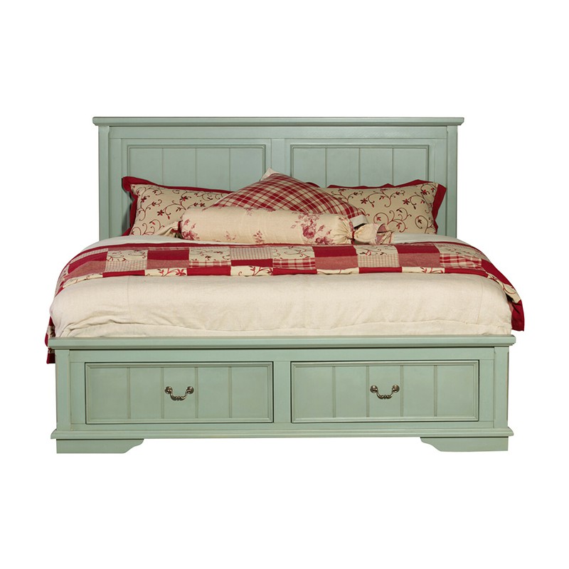 Solid Wood Storage Platform Bed